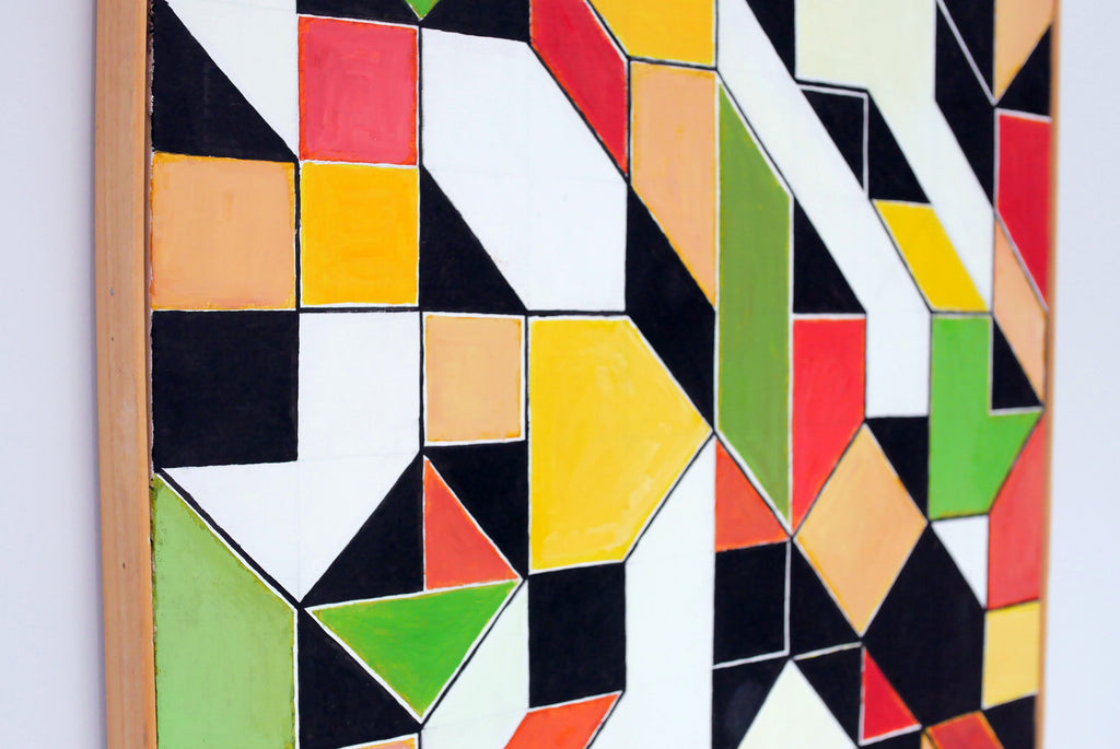 Oil Painting Modern Albert Poizat (Born 1940) French Composition 3 Abstract Painting