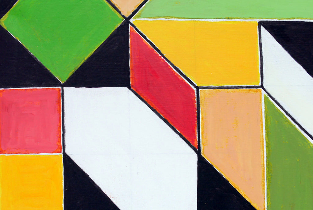 Oil Painting Modern Albert Poizat (Born 1940) French Composition 3 Abstract Painting