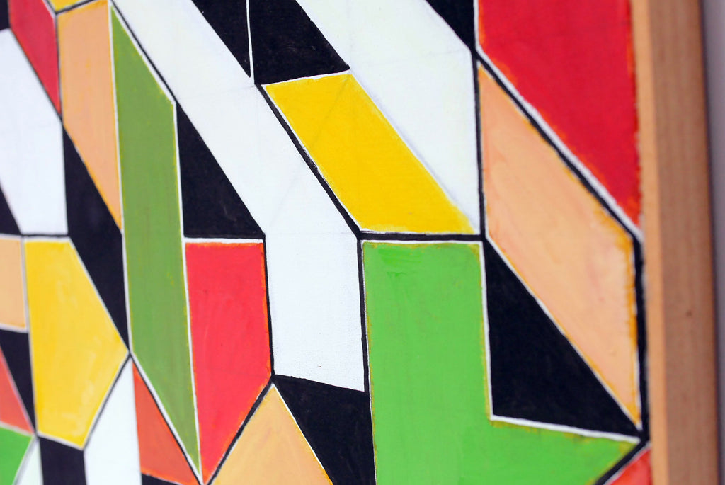 Oil Painting Modern Albert Poizat (Born 1940) French Composition 3 Abstract Painting