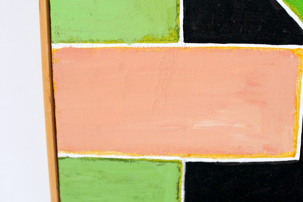 Oil Painting Modern Albert Poizat (Born 1940) French Composition 3 Abstract Painting