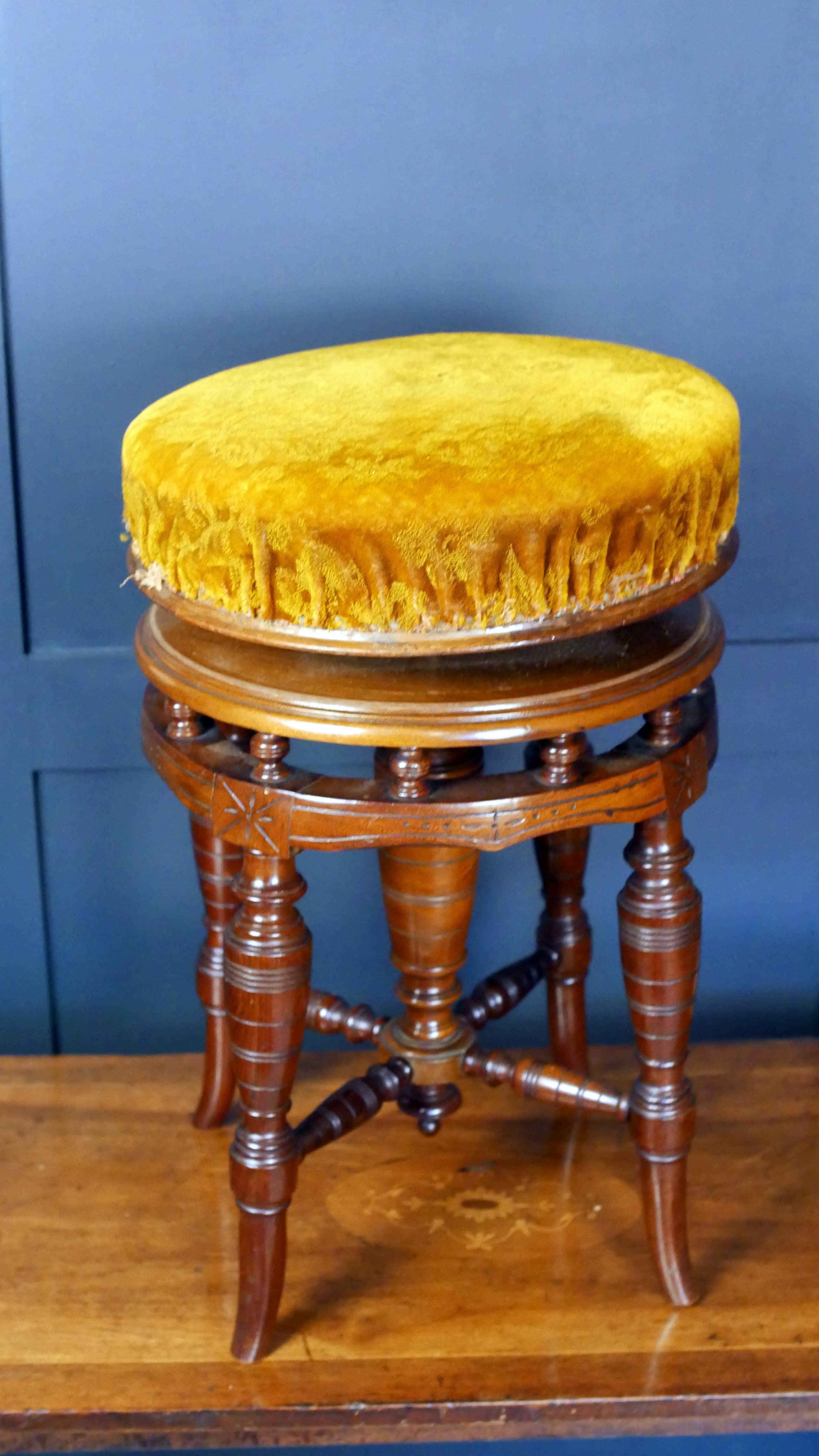 Walnut Victorian Music Piano Stool