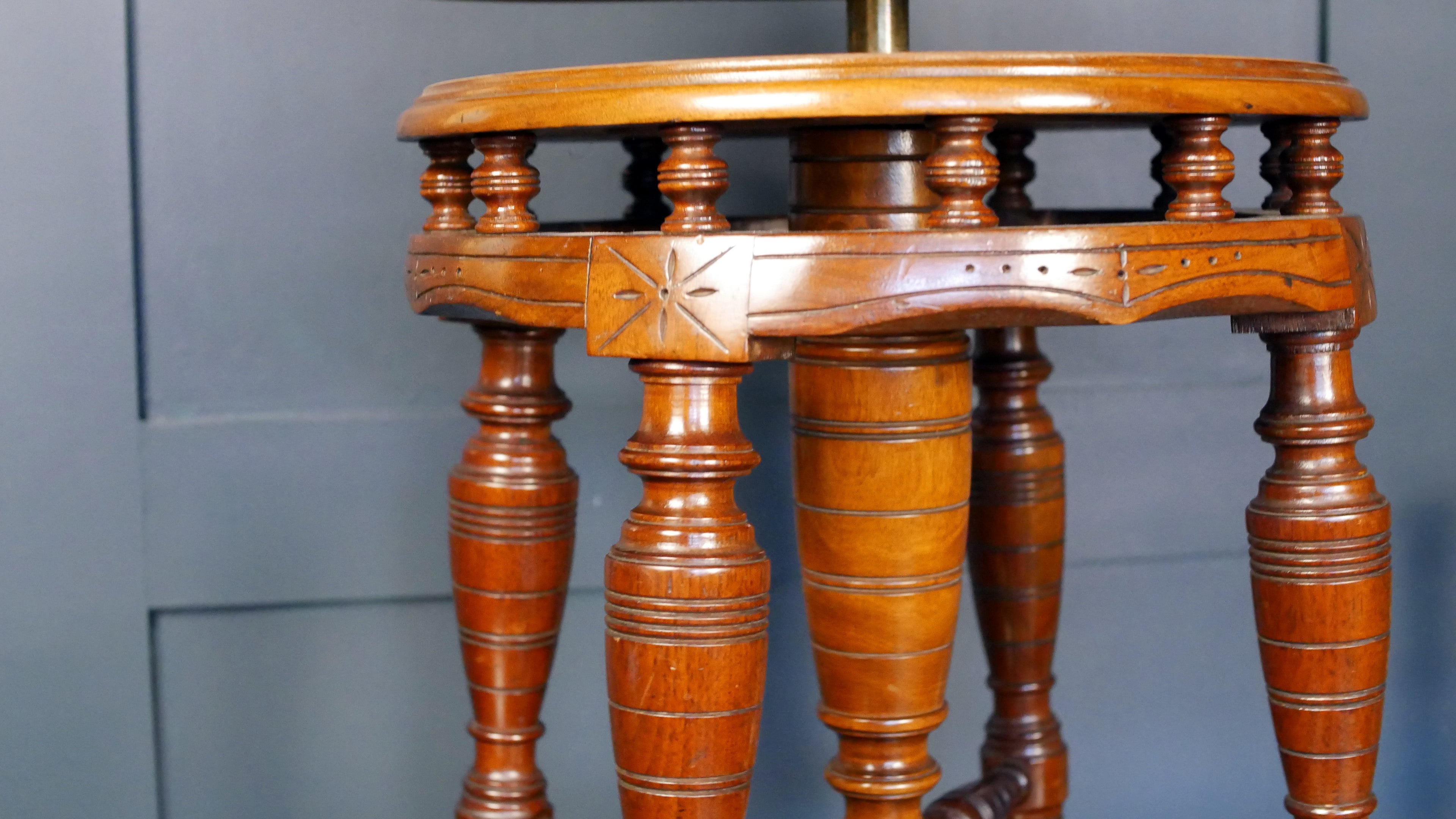 Walnut Victorian Music Piano Stool