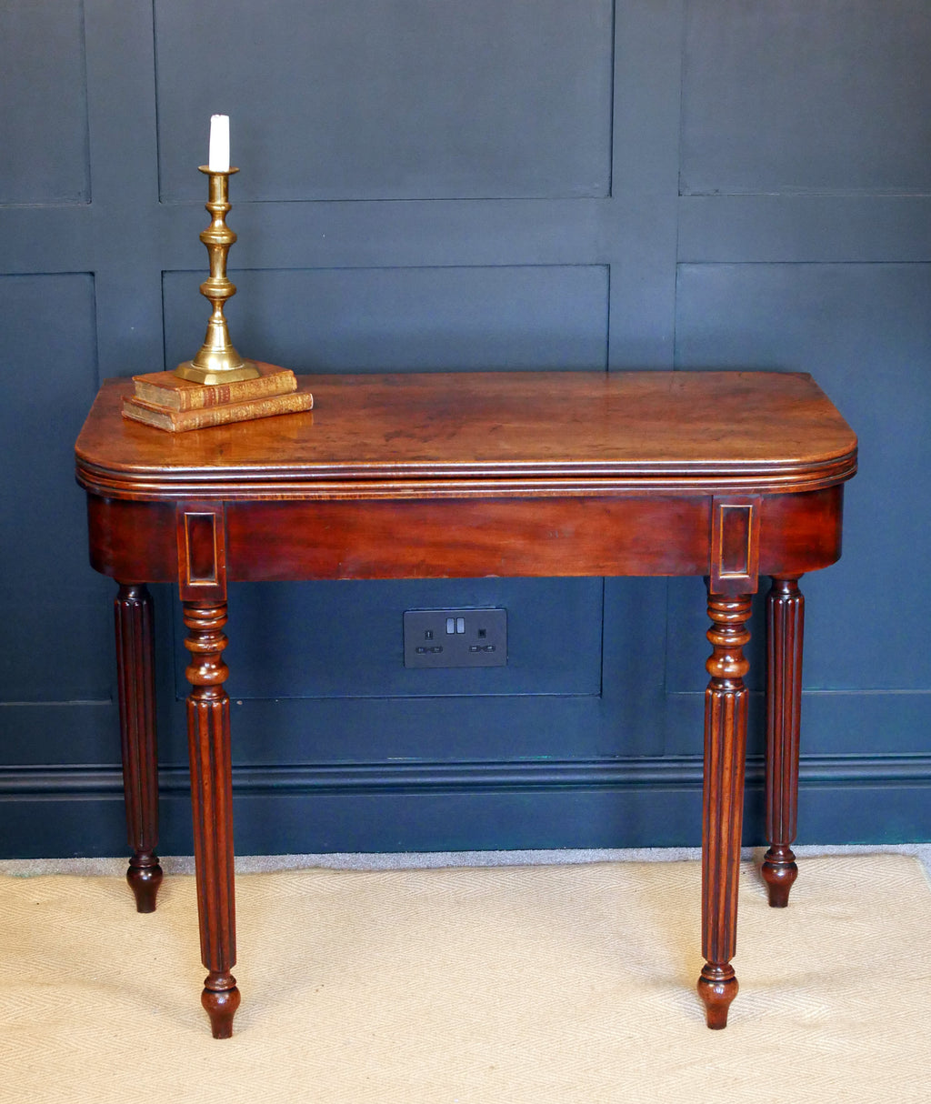 Antique William IV Mahogany Fold Over Tea Table