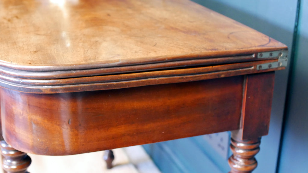 Antique William IV Mahogany Fold Over Tea Table