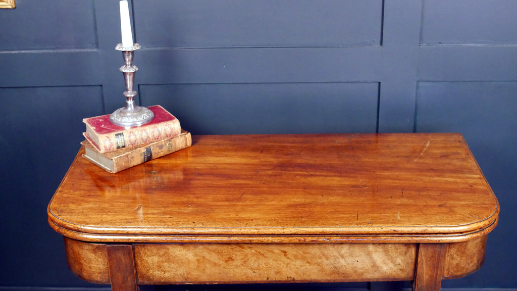 Antique Georgian Regency Side Hall Console Tea Table Fold Over