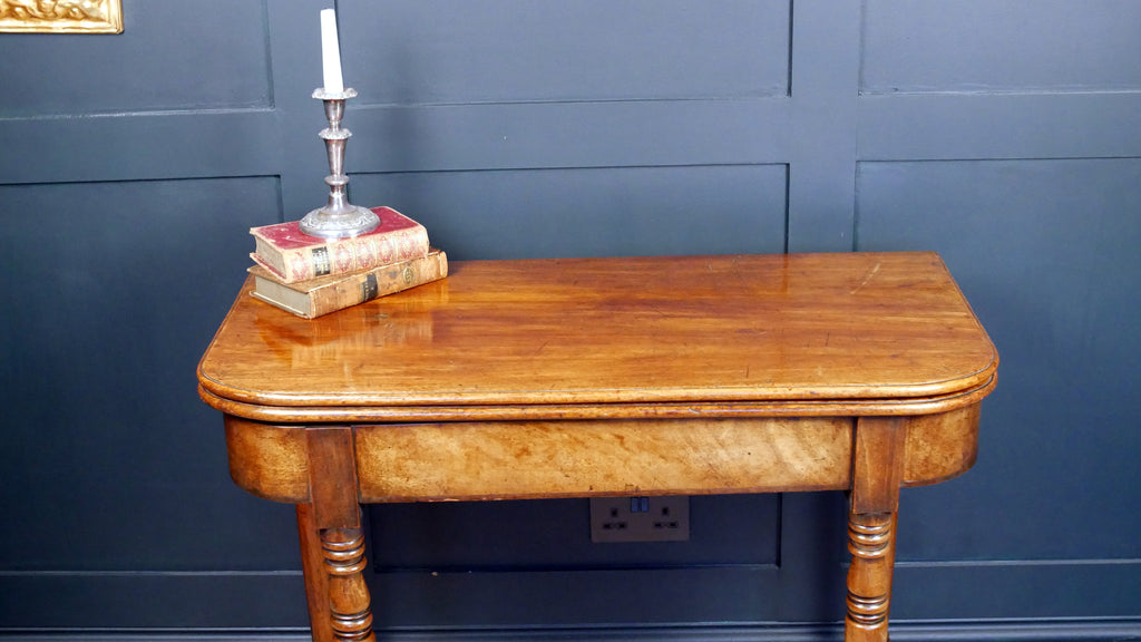 Antique Georgian Regency Side Hall Console Tea Table Fold Over