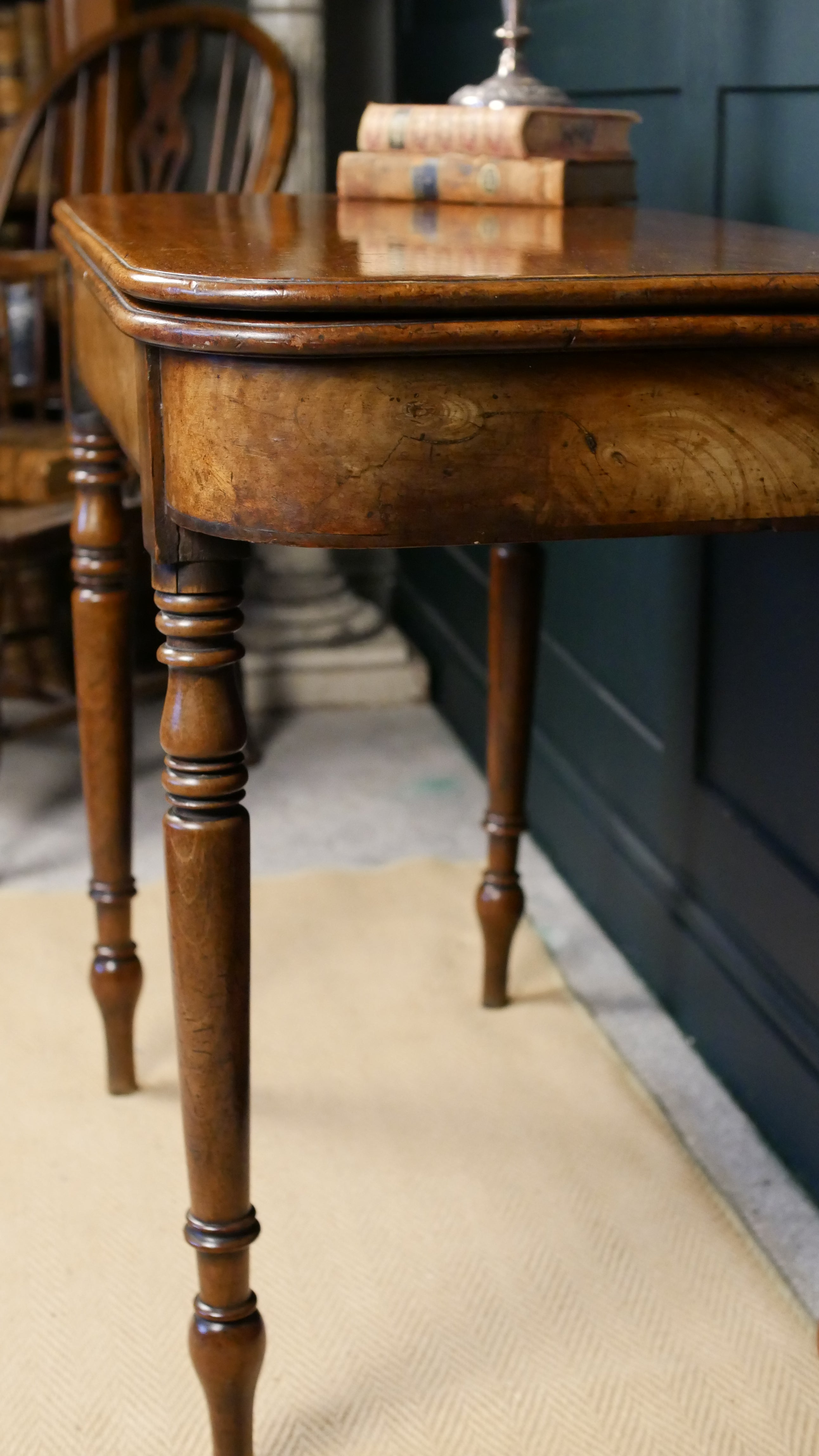 Antique Georgian Regency Side Hall Console Tea Table Fold Over