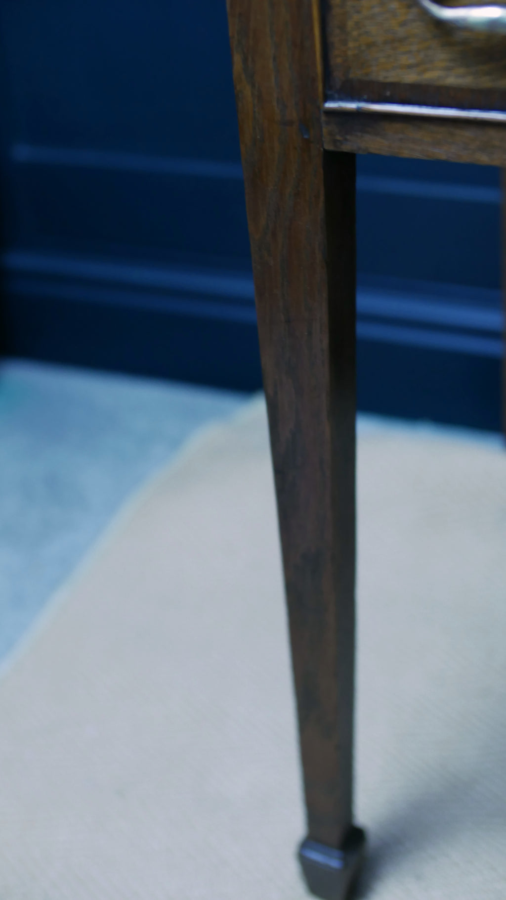 George III Oak Banded Lowboy Side Console Hall Table