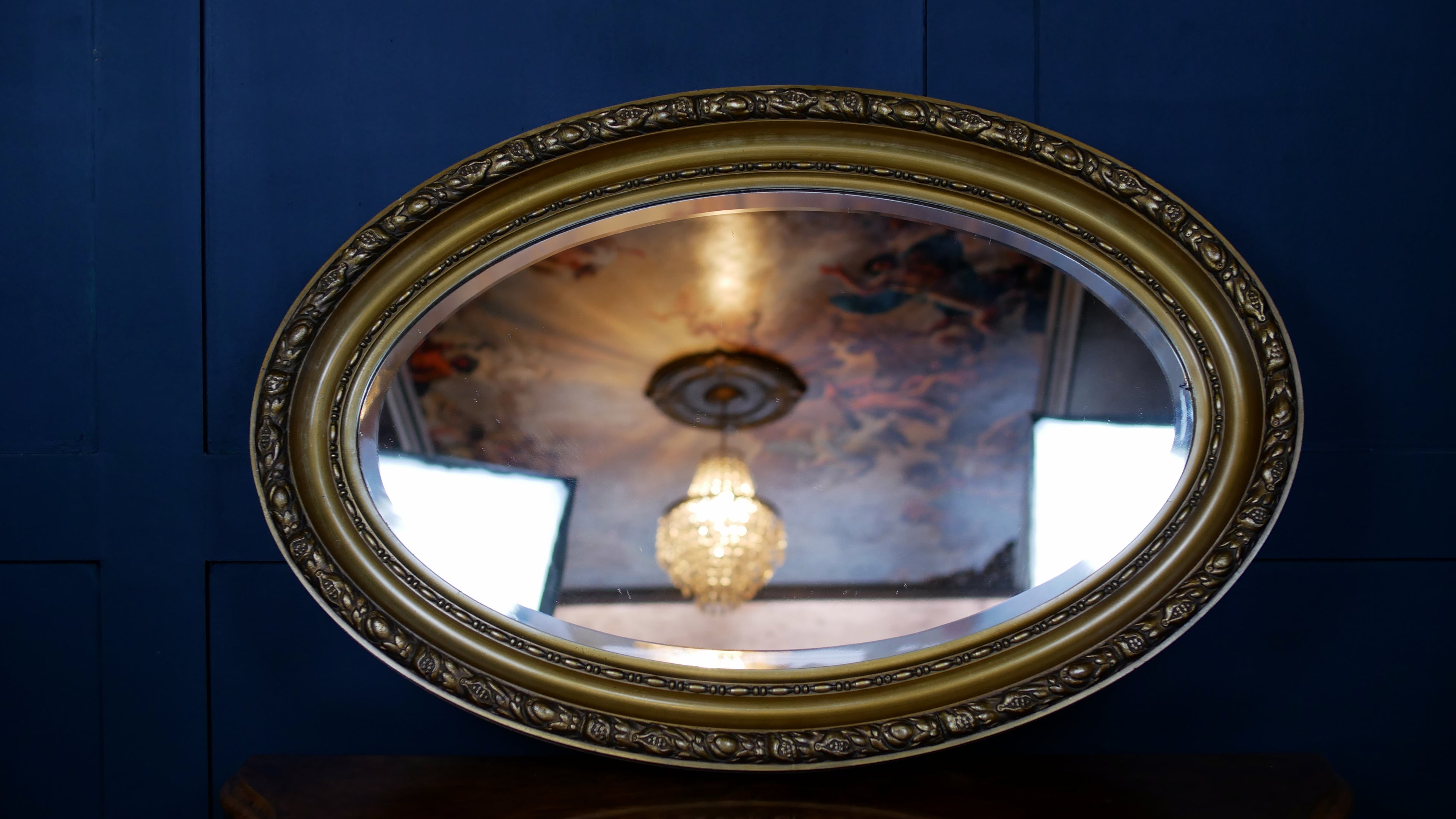 Victorian Gold Painted Oval Mirror