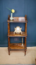 Victorian Inlaid Burr Walnut Whatnot