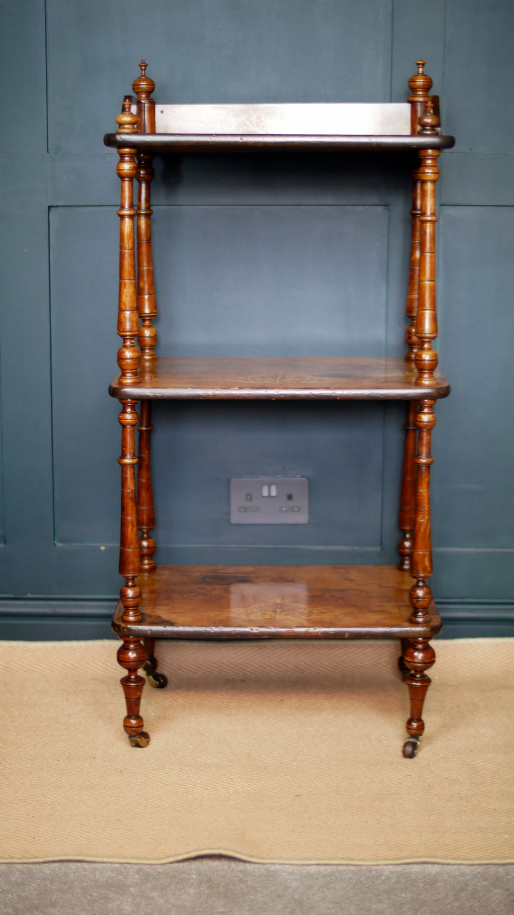 Victorian Inlaid Burr Walnut Whatnot