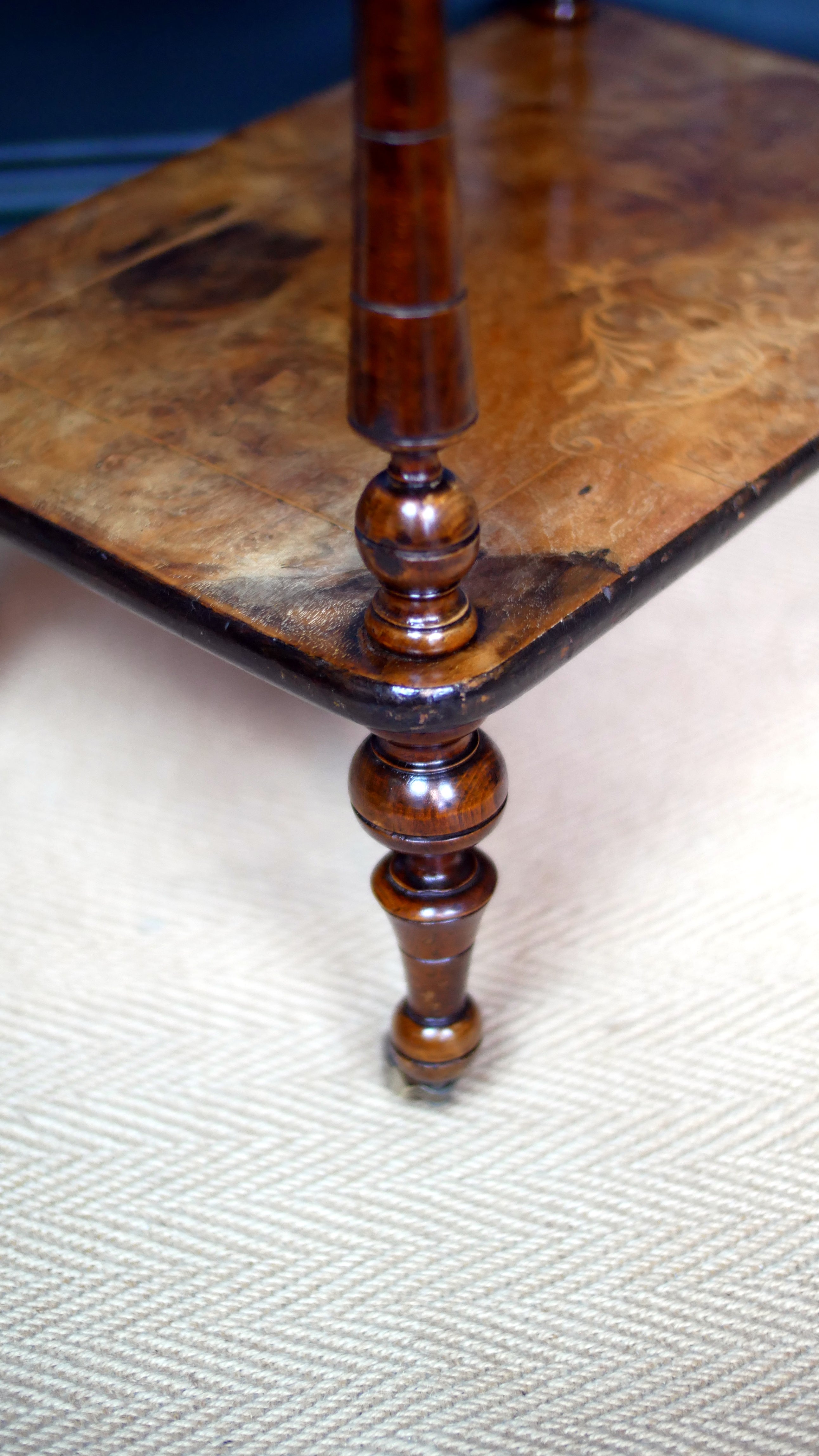 Victorian Inlaid Burr Walnut Whatnot