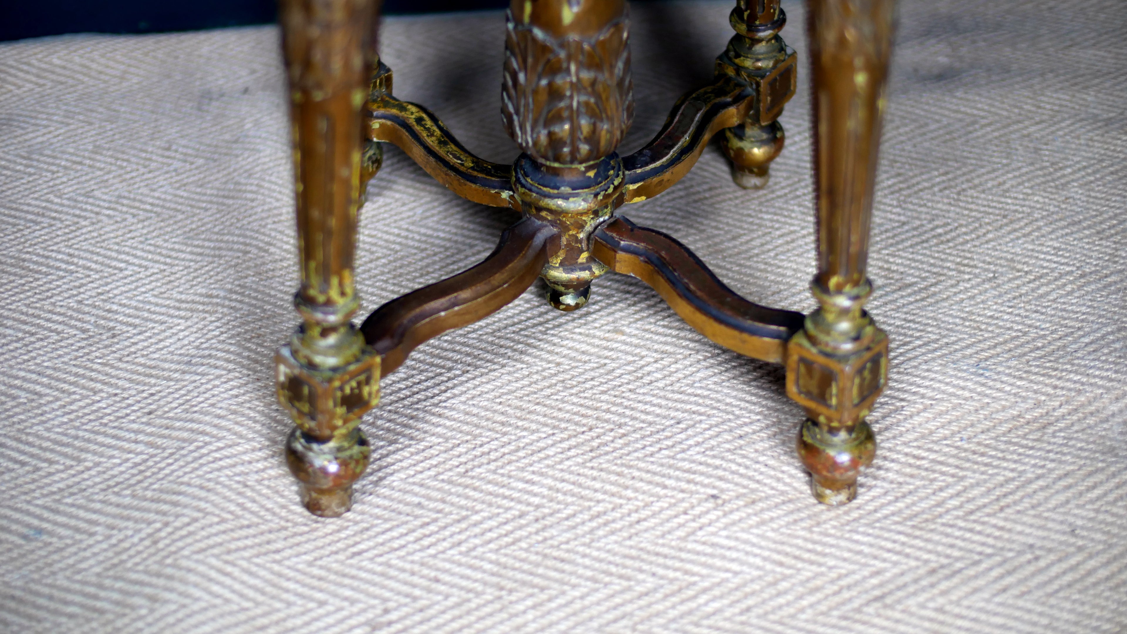 Antique Louis XVI Style Giltwood Piano Stool