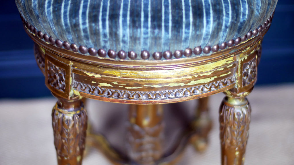 Antique Louis XVI Style Giltwood Piano Stool