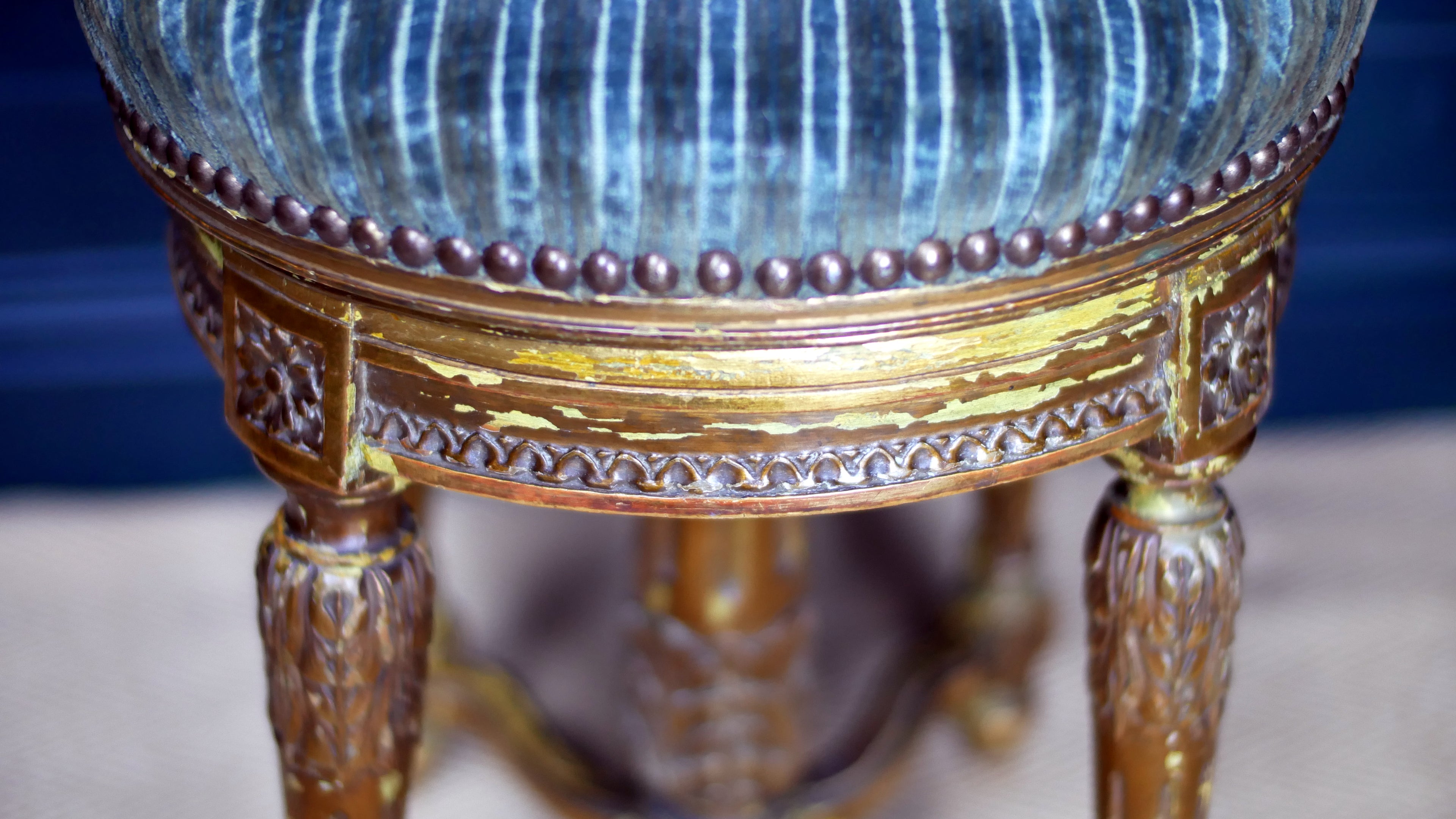 Antique Louis XVI Style Giltwood Piano Stool