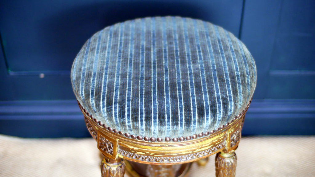 Antique Louis XVI Style Giltwood Piano Stool
