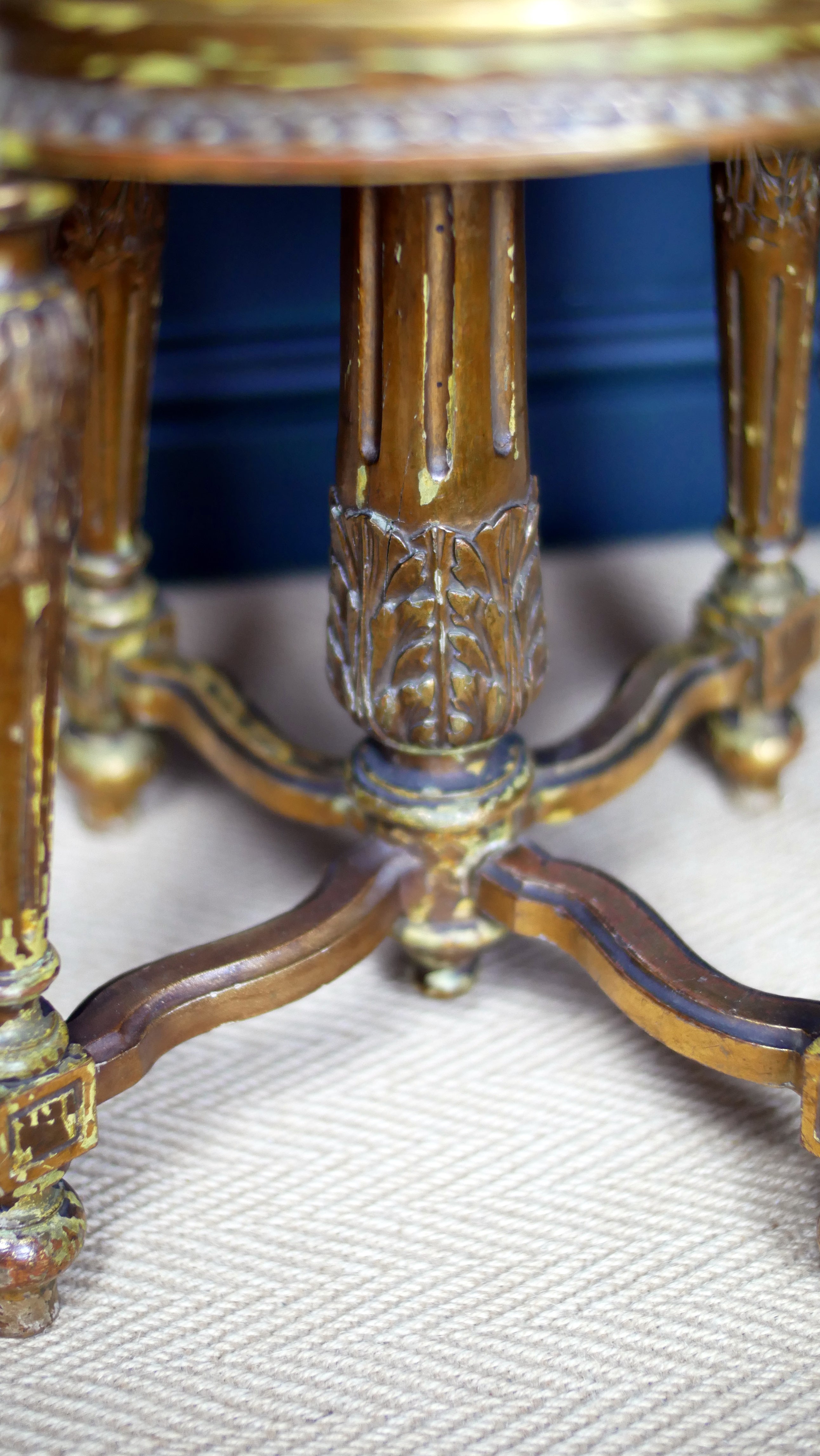 Antique Louis XVI Style Giltwood Piano Stool