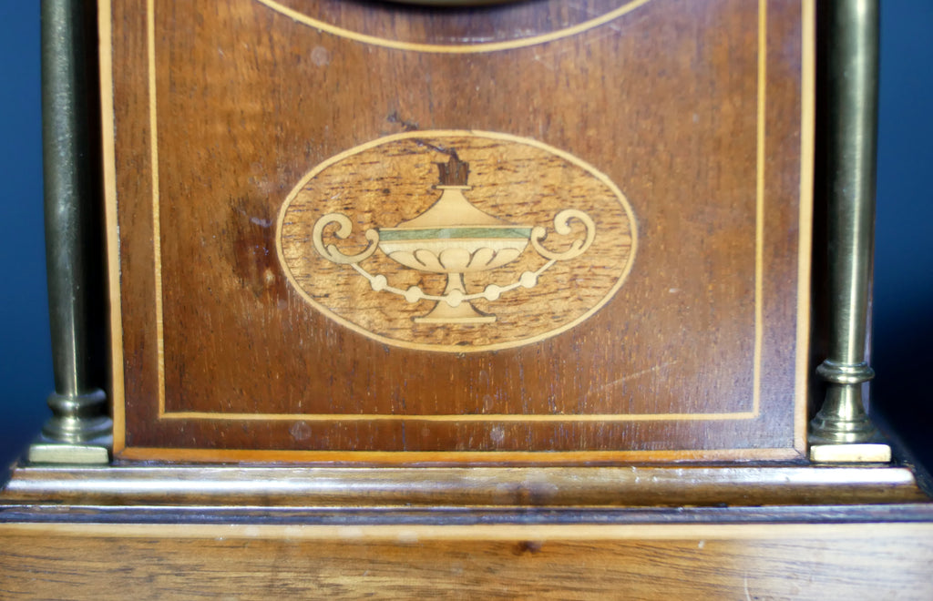 Edwardian Inlaid Mahogany Mantel Clock