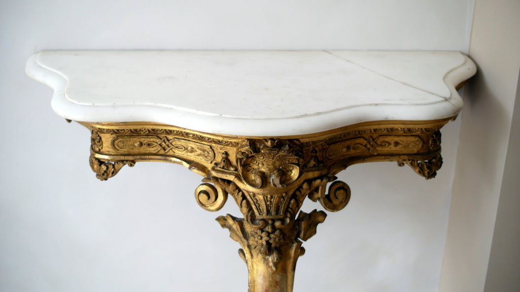 A 19th-Century Louis XIV Style Giltwood Console Table