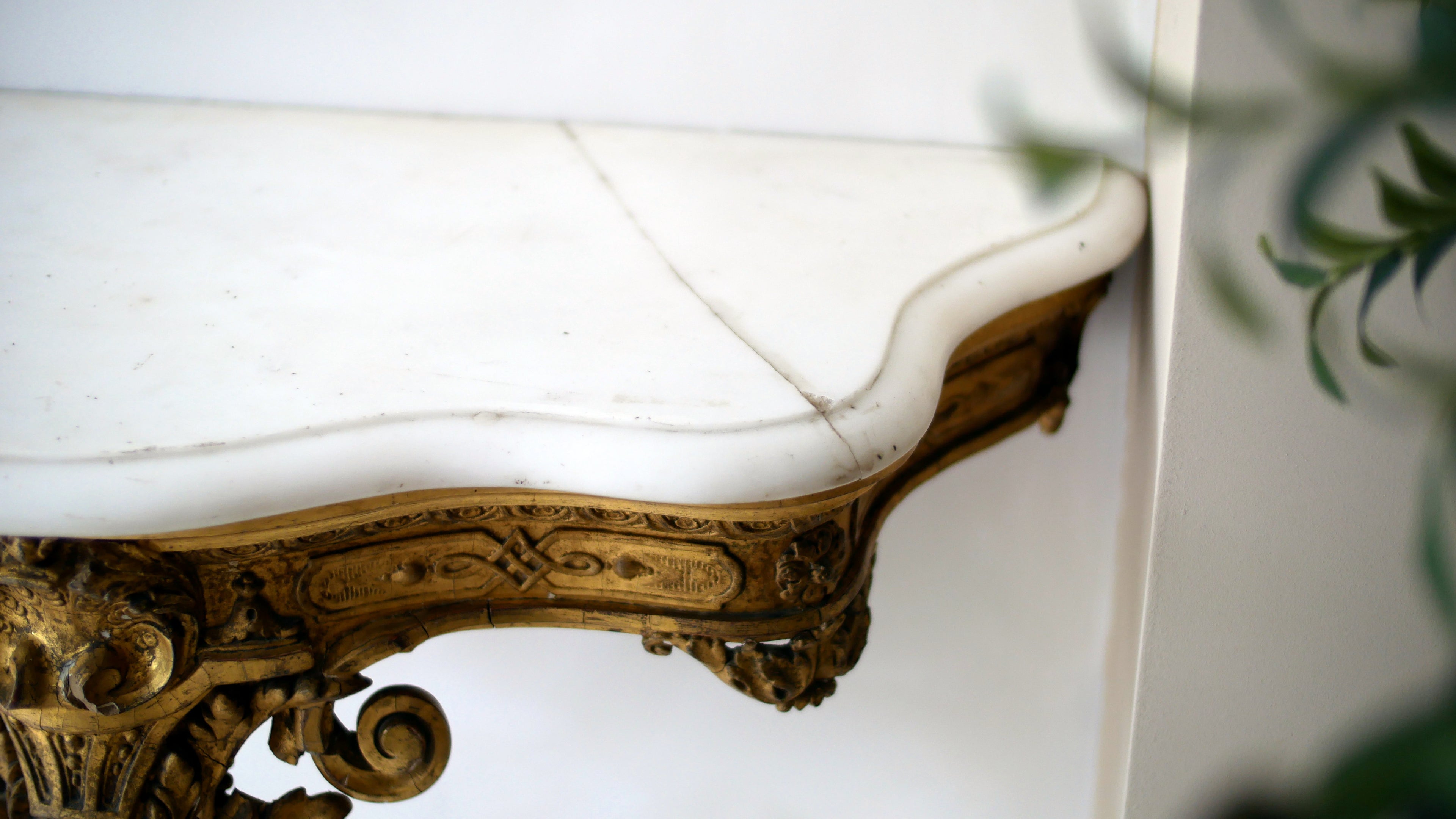 A 19th-Century Louis XIV Style Giltwood Console Table