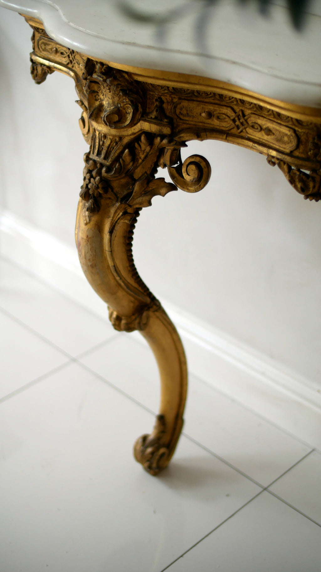 A 19th-Century Louis XIV Style Giltwood Console Table