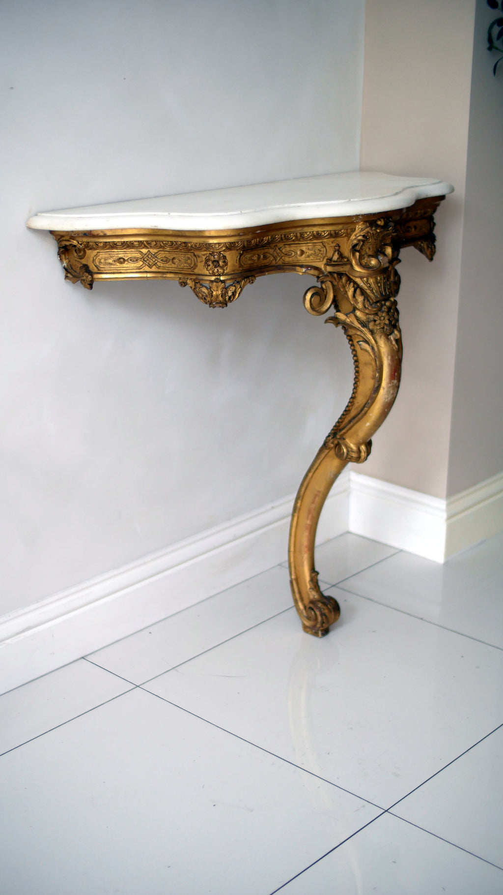 A 19th-Century Louis XIV Style Giltwood Console Table