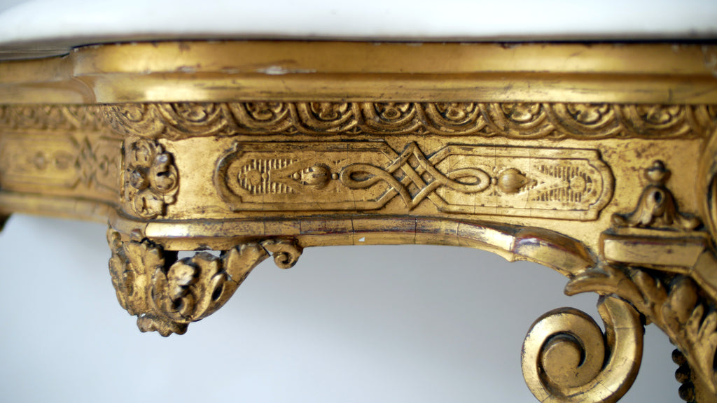 A 19th-Century Louis XIV Style Giltwood Console Table