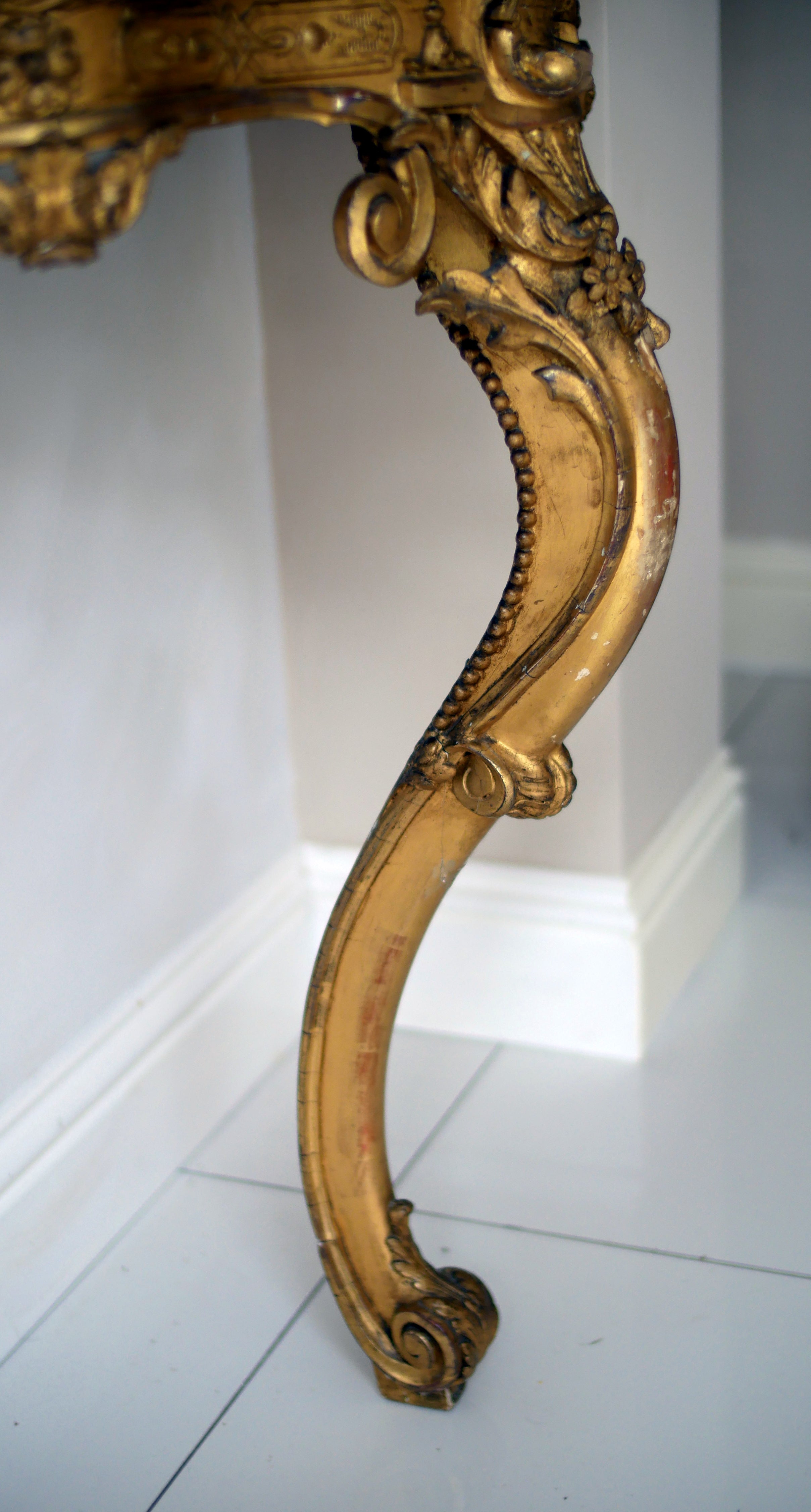 A 19th-Century Louis XIV Style Giltwood Console Table