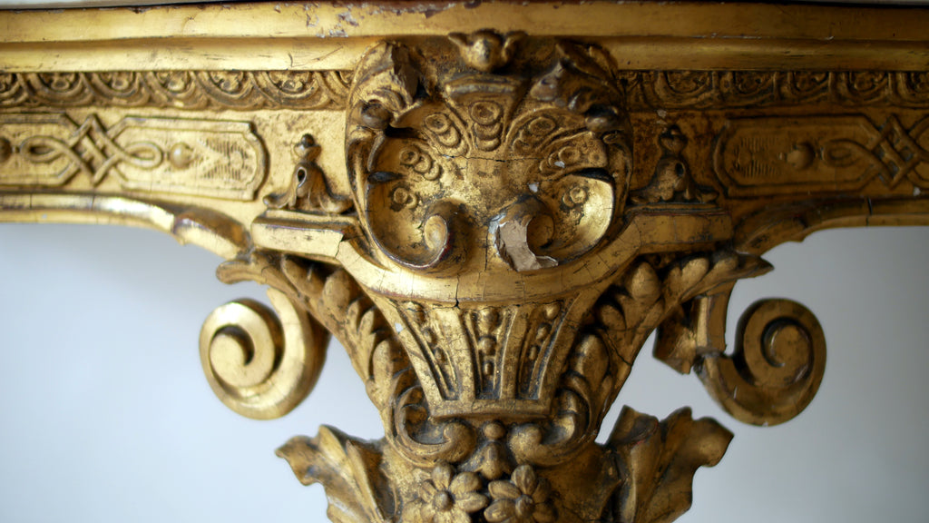 A 19th-Century Louis XIV Style Giltwood Console Table
