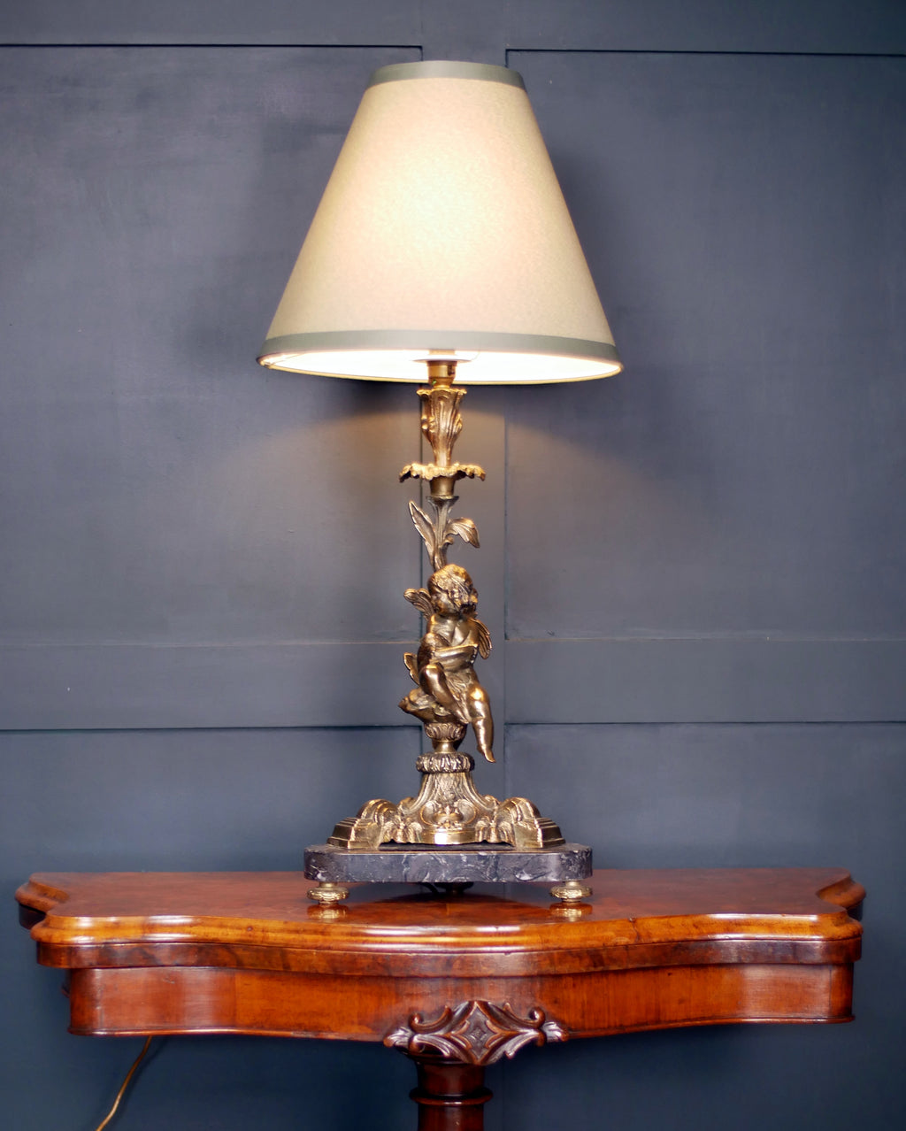 Antique French Cherub Lamp