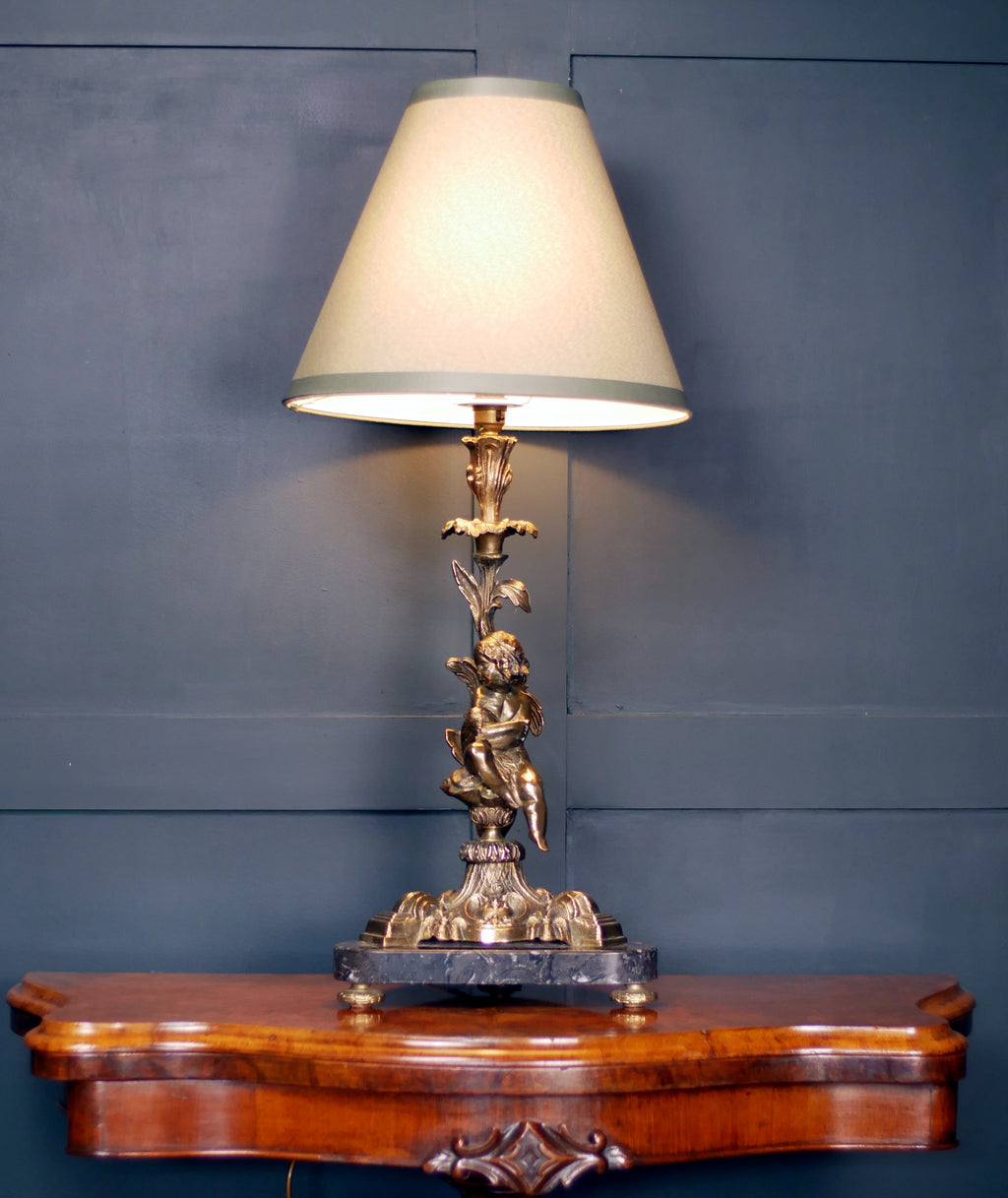 Antique French Cherub Lamp