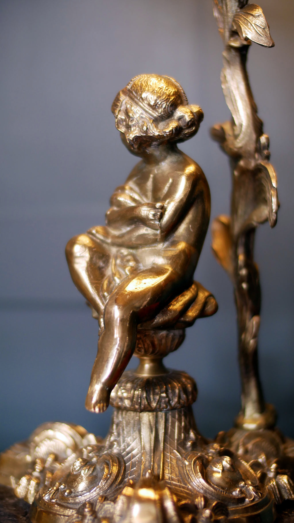 Antique French Cherub Lamp