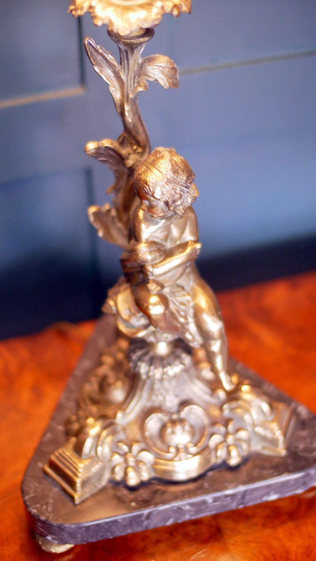 Antique French Cherub Lamp