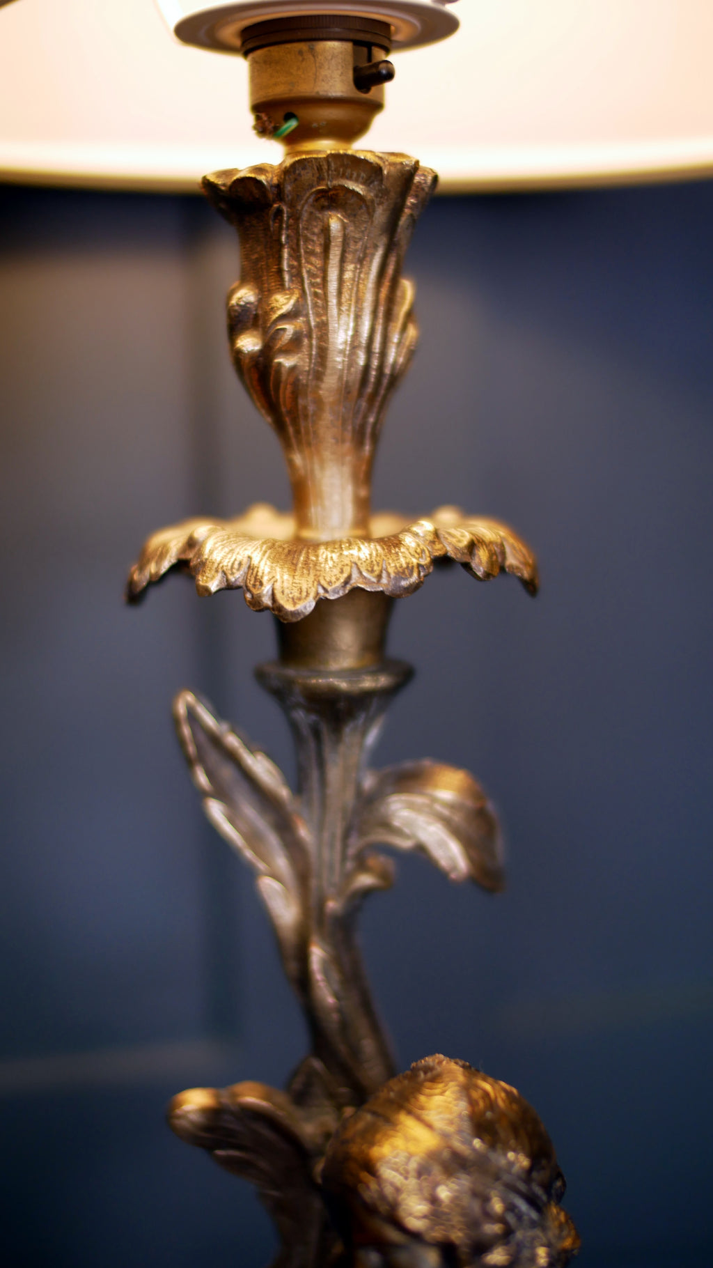 Antique French Cherub Lamp