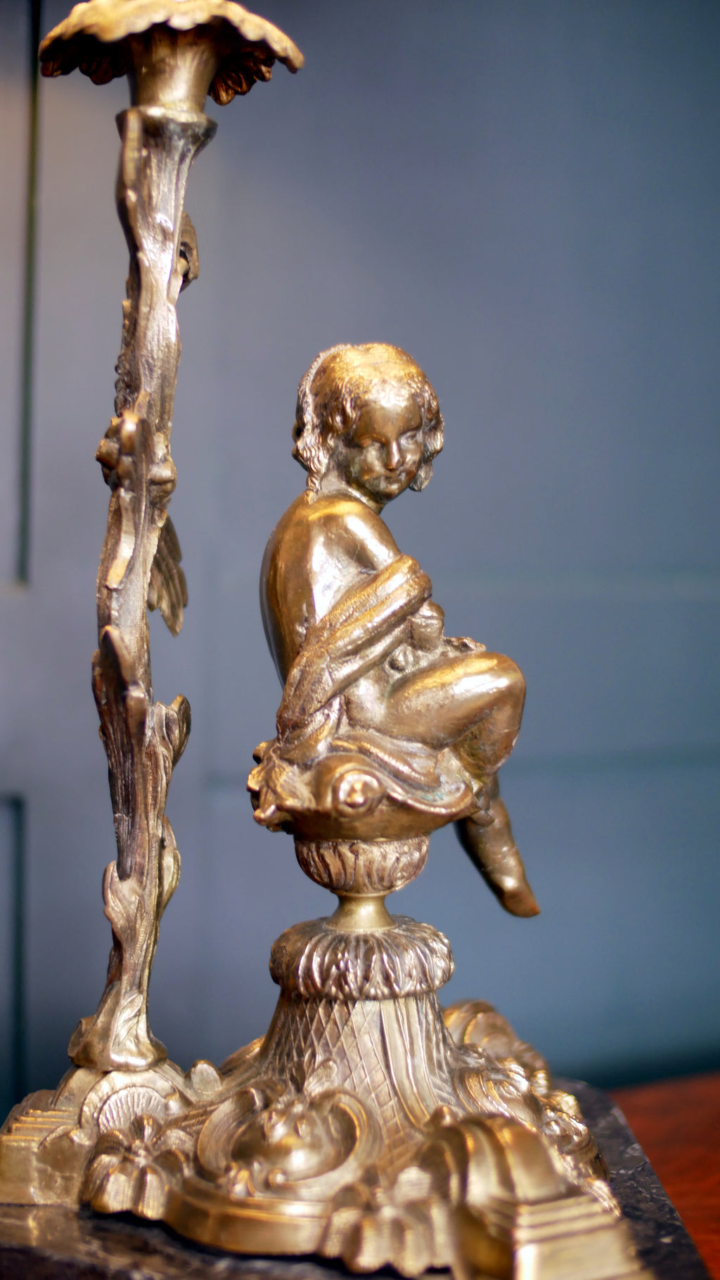 Antique French Cherub Lamp
