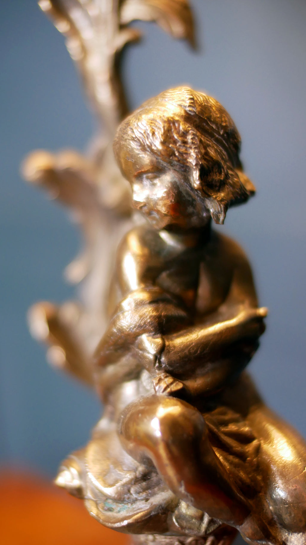 Antique French Cherub Lamp