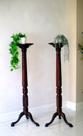Victorian Pair of Antique Mahogany Torchère Stands
