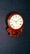 19th Century Mahogany Drop Dial Fusee Clock