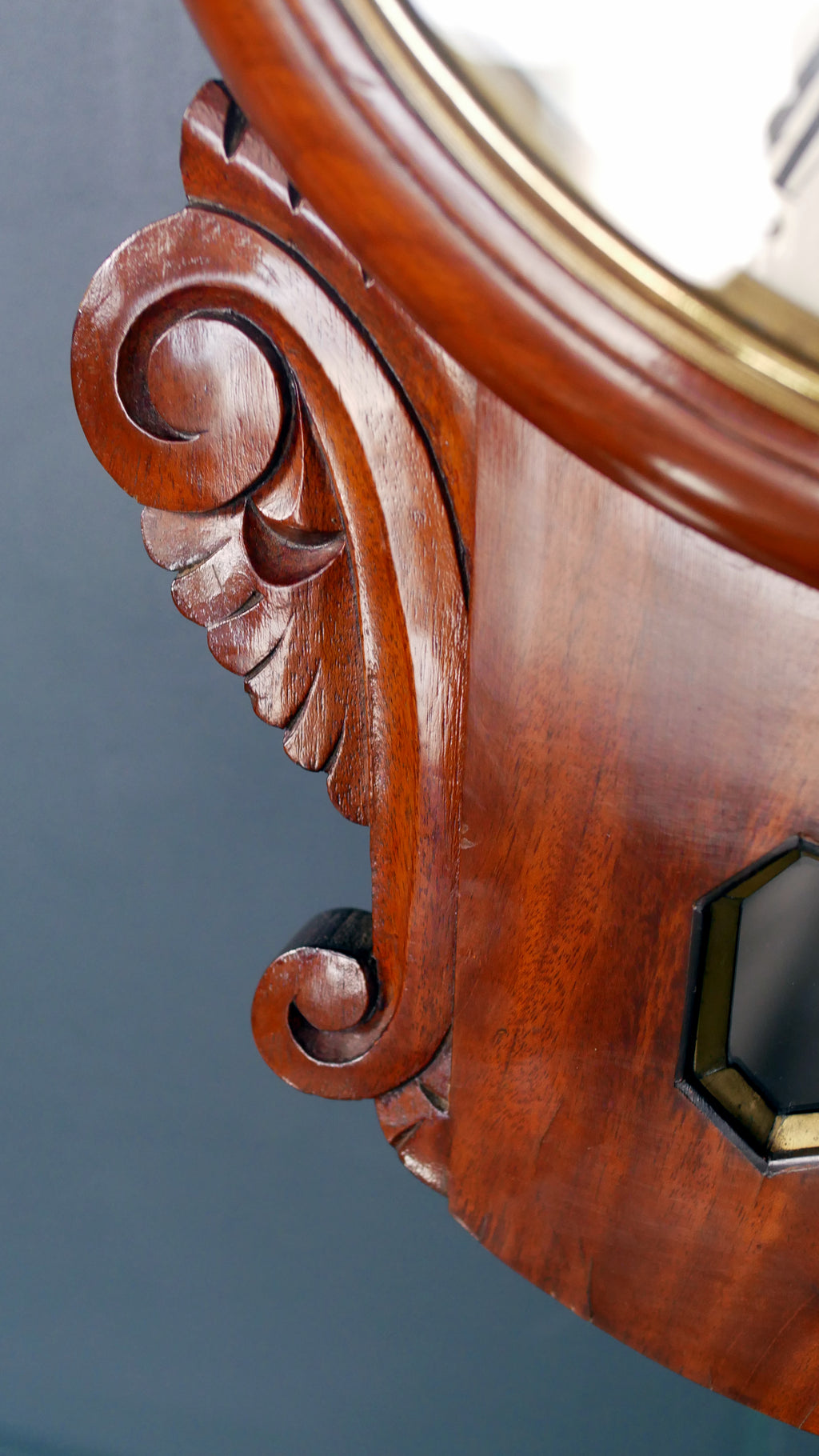 19th Century Mahogany Drop Dial Fusee Clock