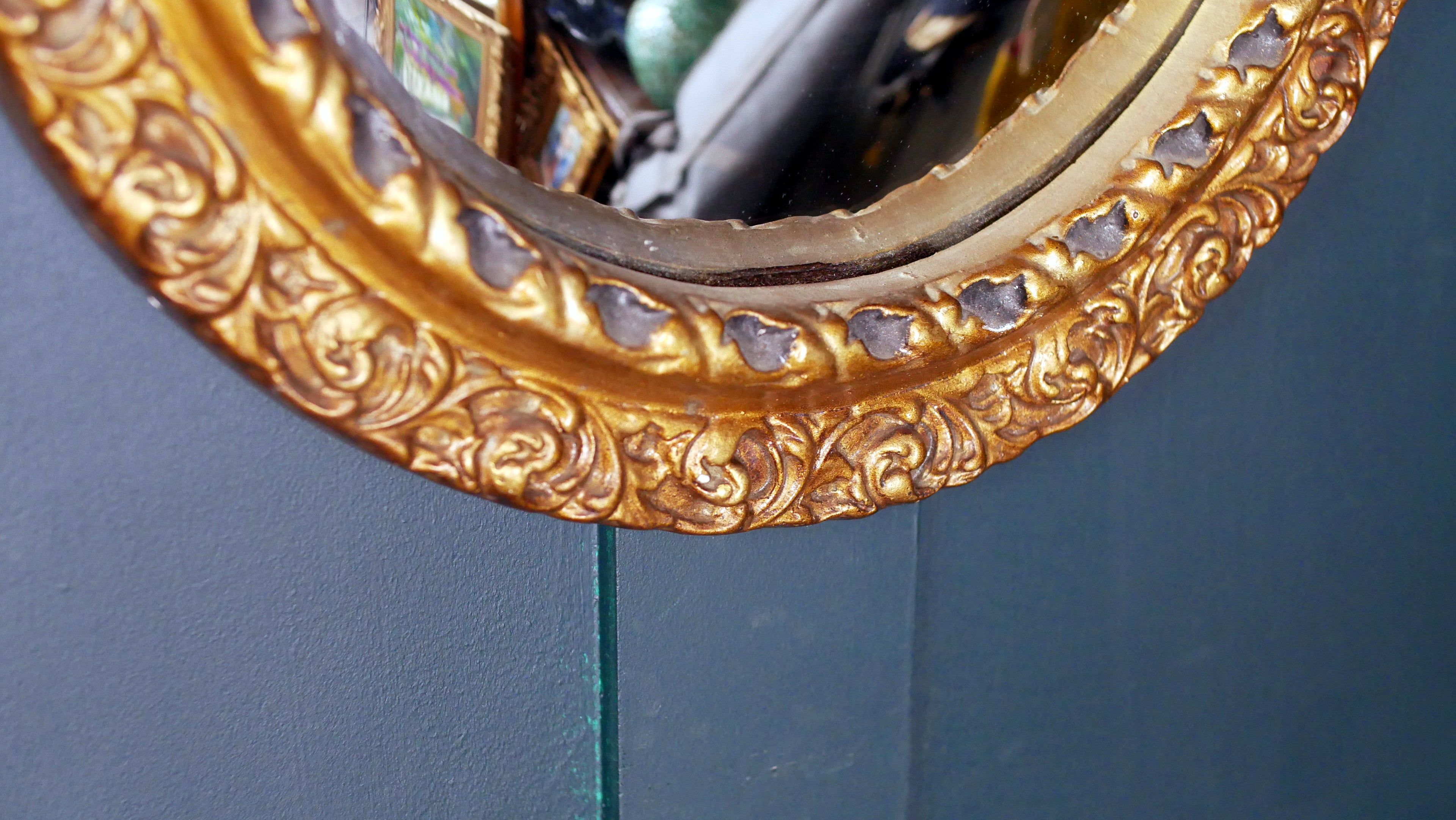 Victorian Regency Style Convex Round Mirror