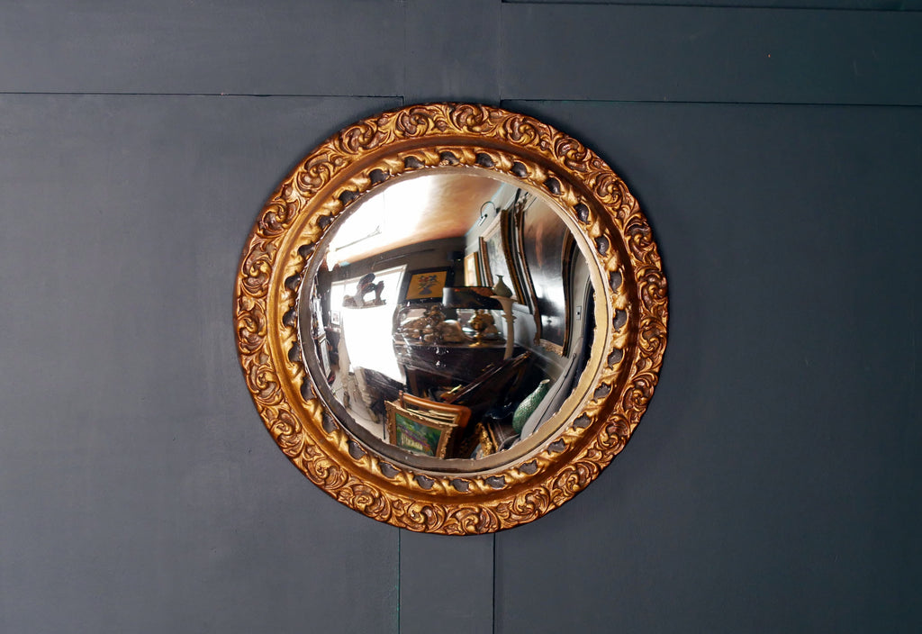 Victorian Regency Style Convex Round Mirror