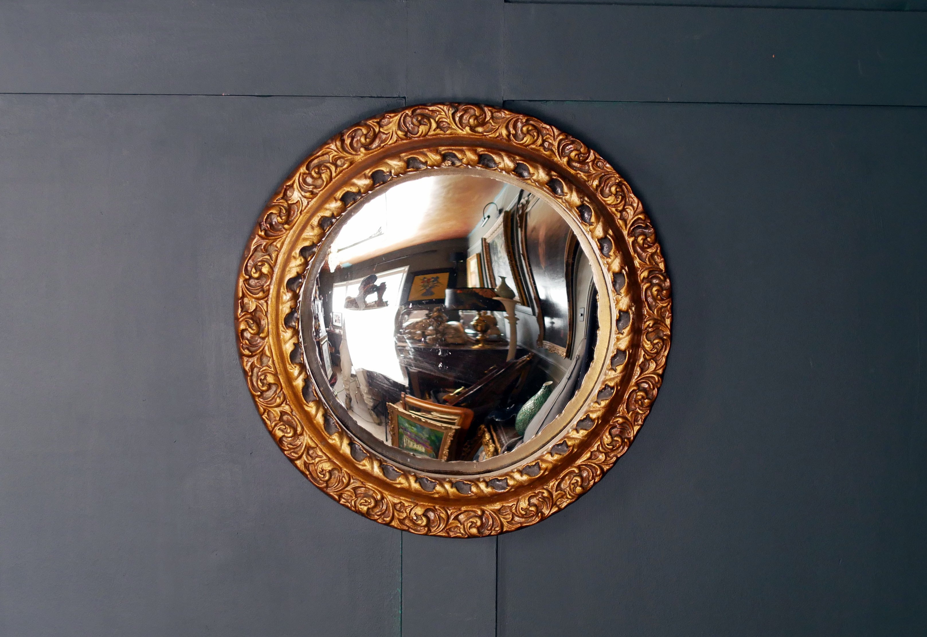 Victorian Regency Style Convex Round Mirror