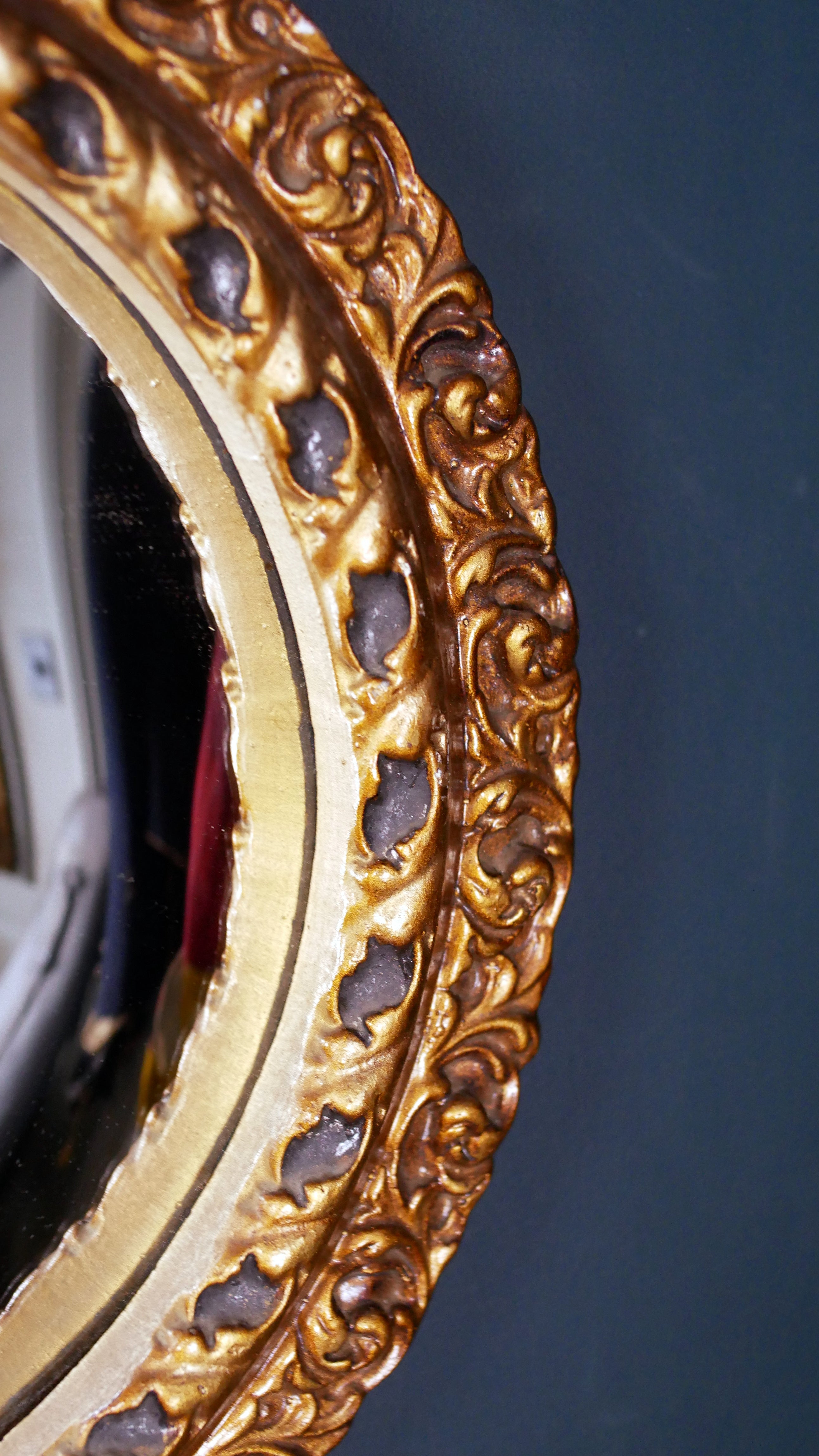 Victorian Regency Style Convex Round Mirror