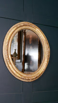 Elegant Antique Victorian Gesso Oval Mirror