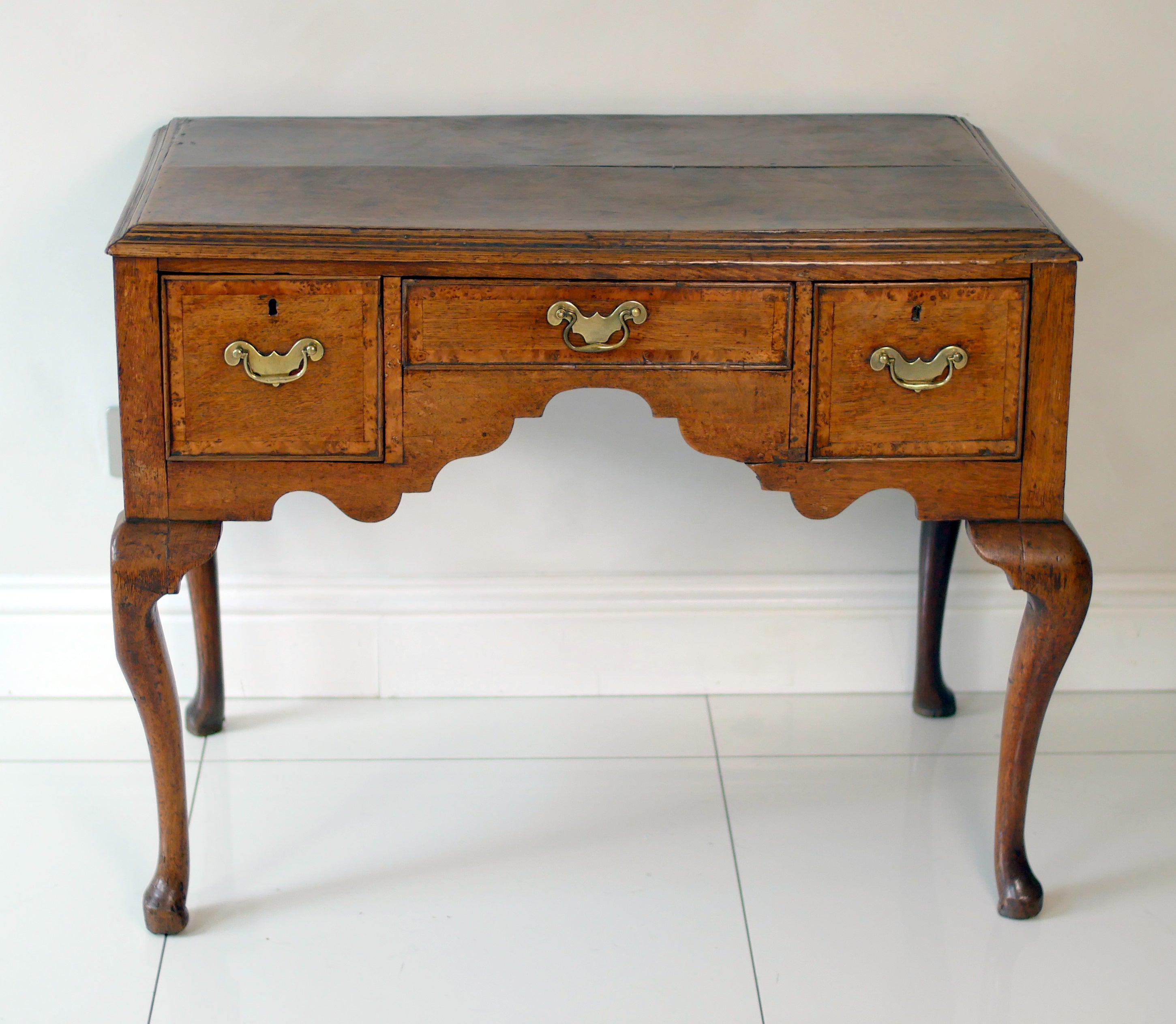 Georgian Oak Lowboy Desk Hall Console Side Table