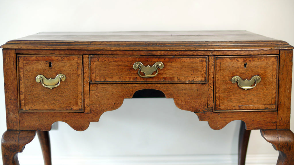 Georgian Oak Lowboy Desk Hall Console Side Table