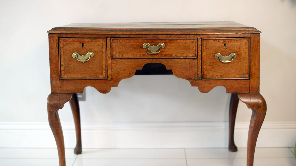 Georgian Oak Lowboy Desk Hall Console Side Table