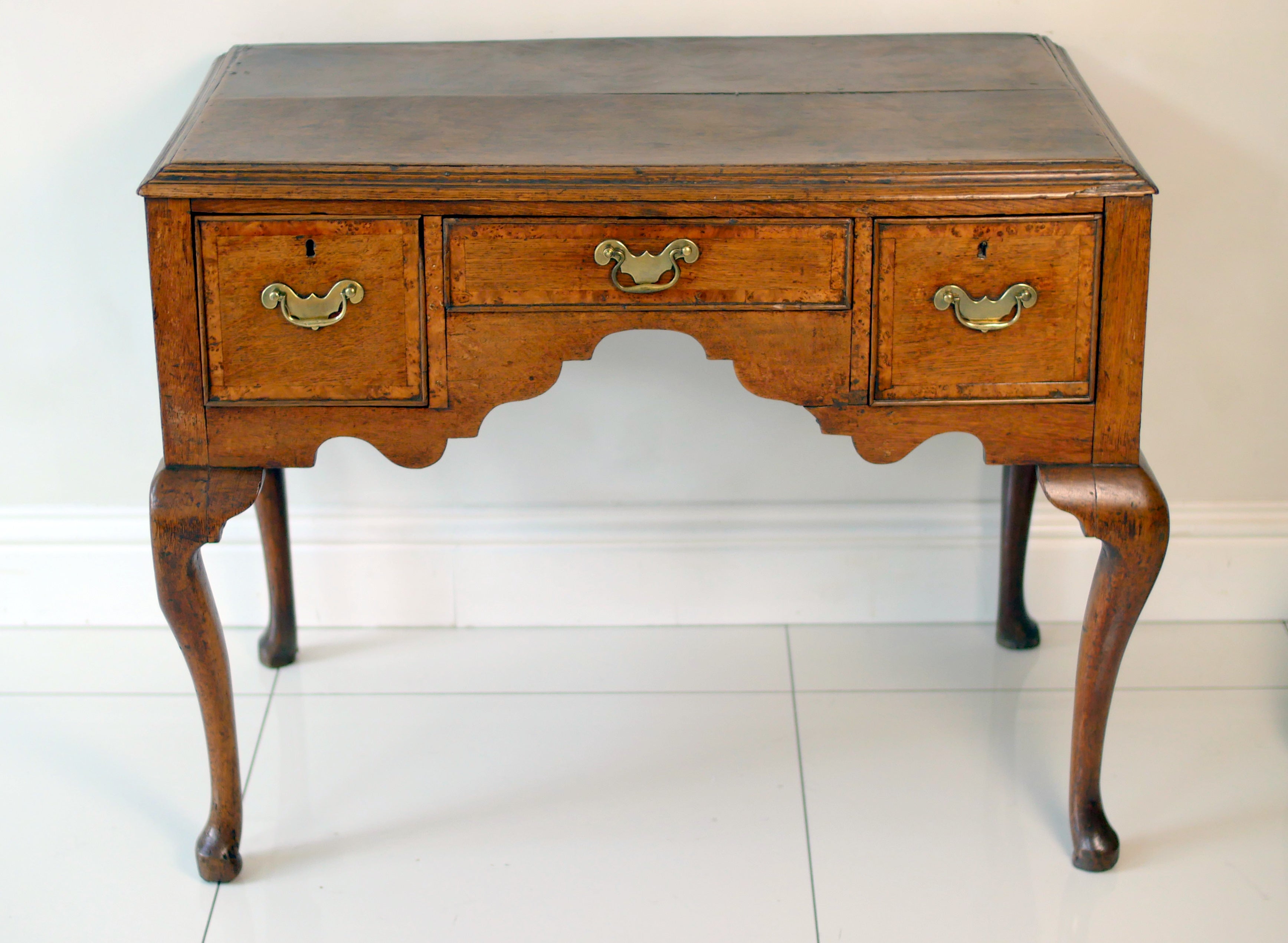 Georgian Oak Lowboy Desk Hall Console Side Table