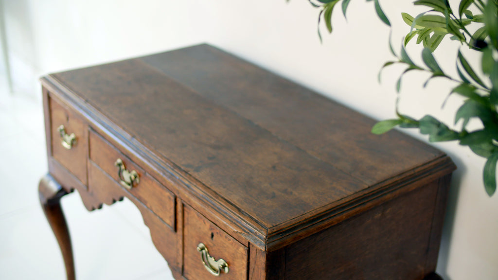 Georgian Oak Lowboy Desk Hall Console Side Table