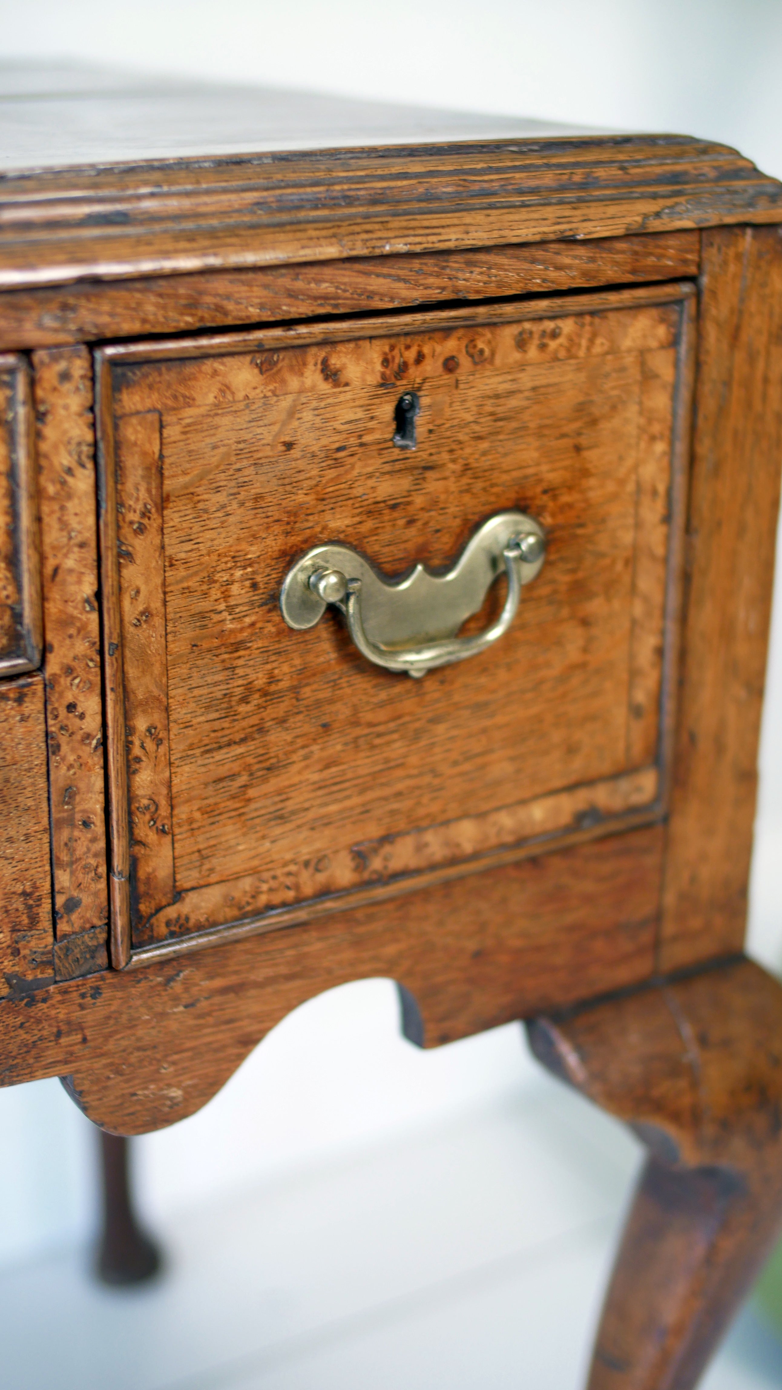 Georgian Oak Lowboy Desk Hall Console Side Table
